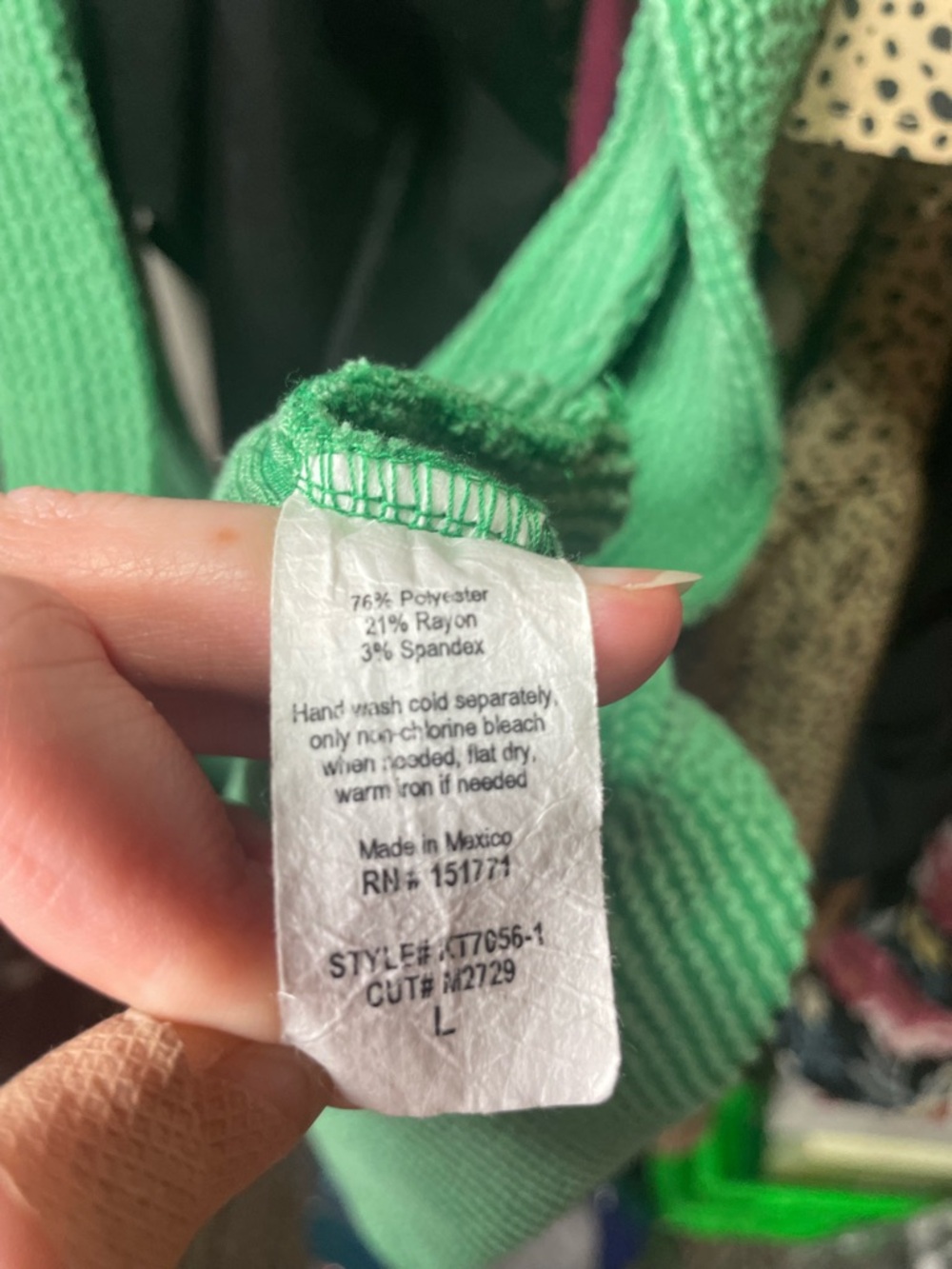 Green Ribbed Knit Cropped Tank - Picture 5 of 5